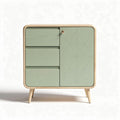 Groene opbergkast van hout met 2 deuren en 3 lades 80 x 40 x 90cm