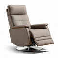 Comfortabele relaxfauteuil met draaivoet in lichtgrijs stof 90 x 80 x 100cm