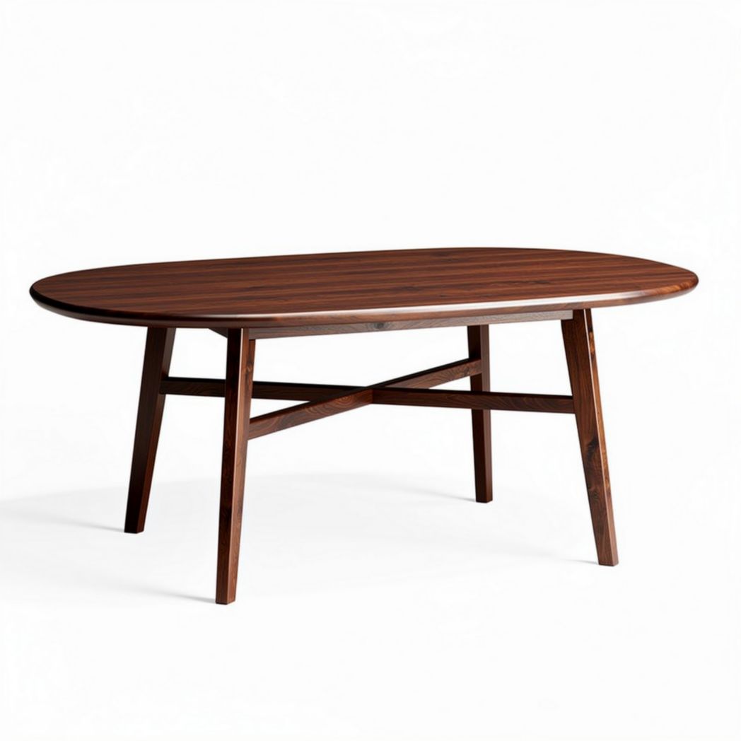 Ovale houten tafel 150 x 75 x 75cm voor gebruik in eetkamers