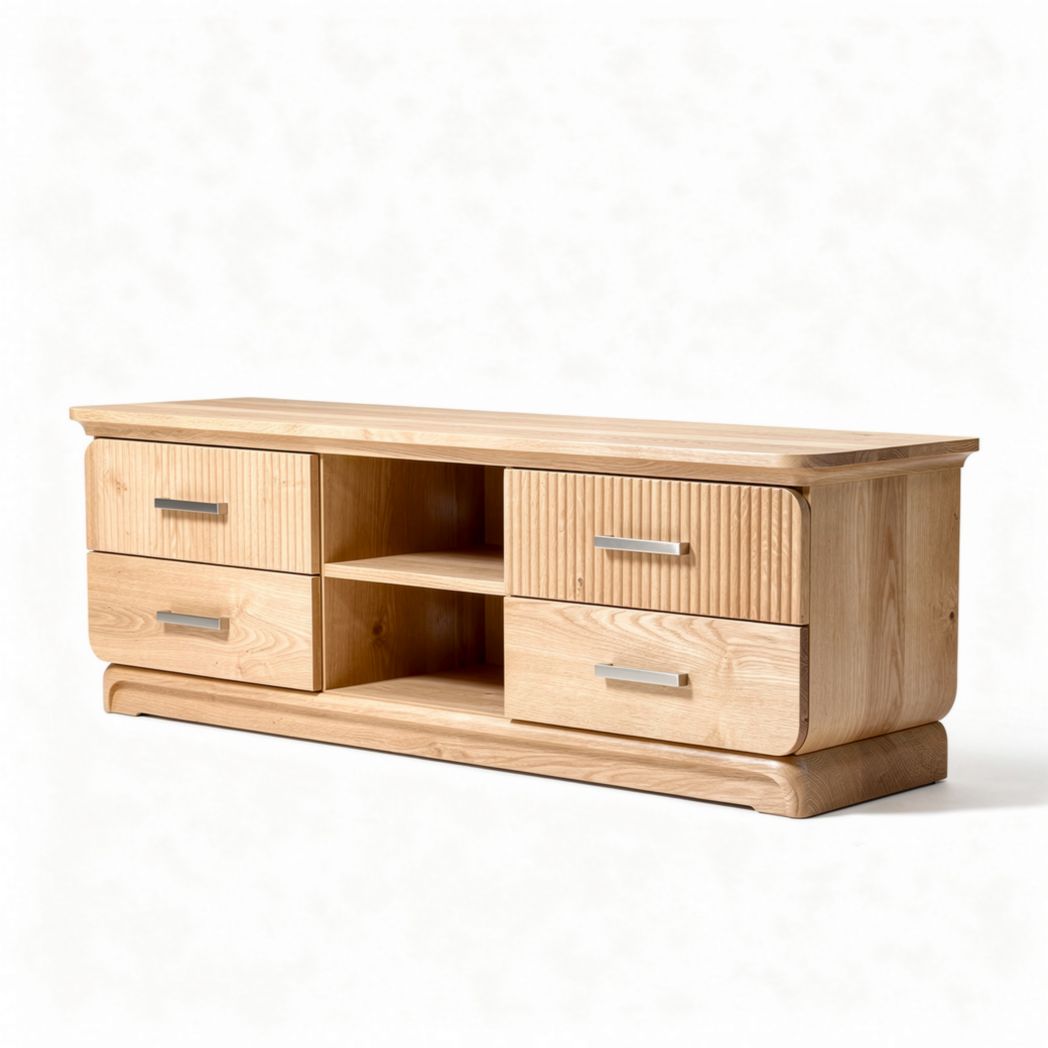 Houten tv-meubel met vier lades en afmetingen 120 x 40 x 50cm