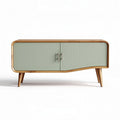 houten tv-meubel in groen met ribbelpatroon 120 x 45 x 50cm